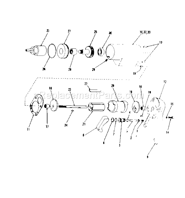 Unit Parts Diagram and Parts List for 75618847  Craftsman Drill