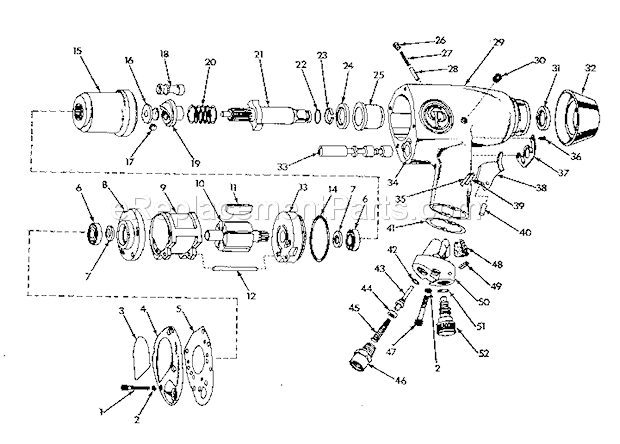 Unit Parts Diagram and Parts List for 75618885  Craftsman Wrench