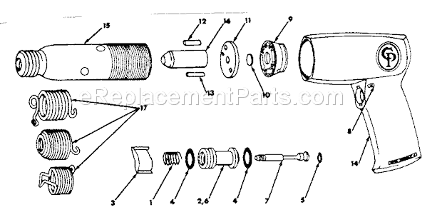 Unit Parts Diagram and Parts List for 75618895  Craftsman Hammer