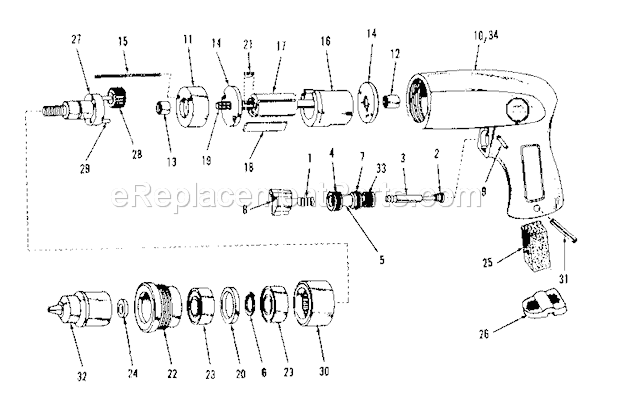 Unit Parts Diagram and Parts List for 75618896  Craftsman Drill