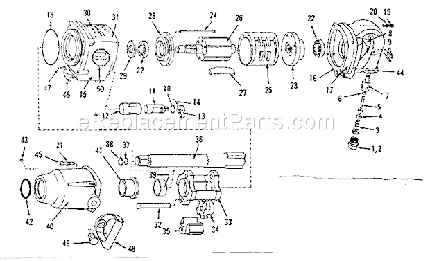 Unit Parts Diagram and Parts List for 75618964-1  Craftsman Wrench