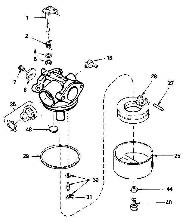 Carburetor No. 632577 Diagram and Parts List for 143414432  Craftsman Engine