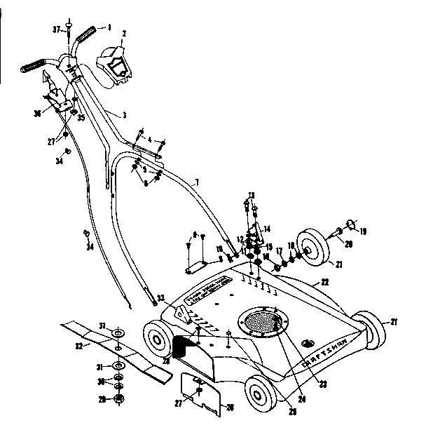 Replacement Parts Diagram and Parts List for 13188980  Craftsman Lawn Mower