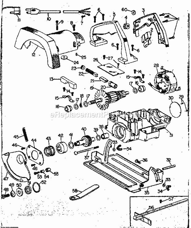 Unit Parts Diagram and Parts List for 75827670  Craftsman Reciprocating Saw