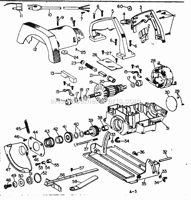 Unit Parts Diagram and Parts List for 75827680  Craftsman Reciprocating Saw