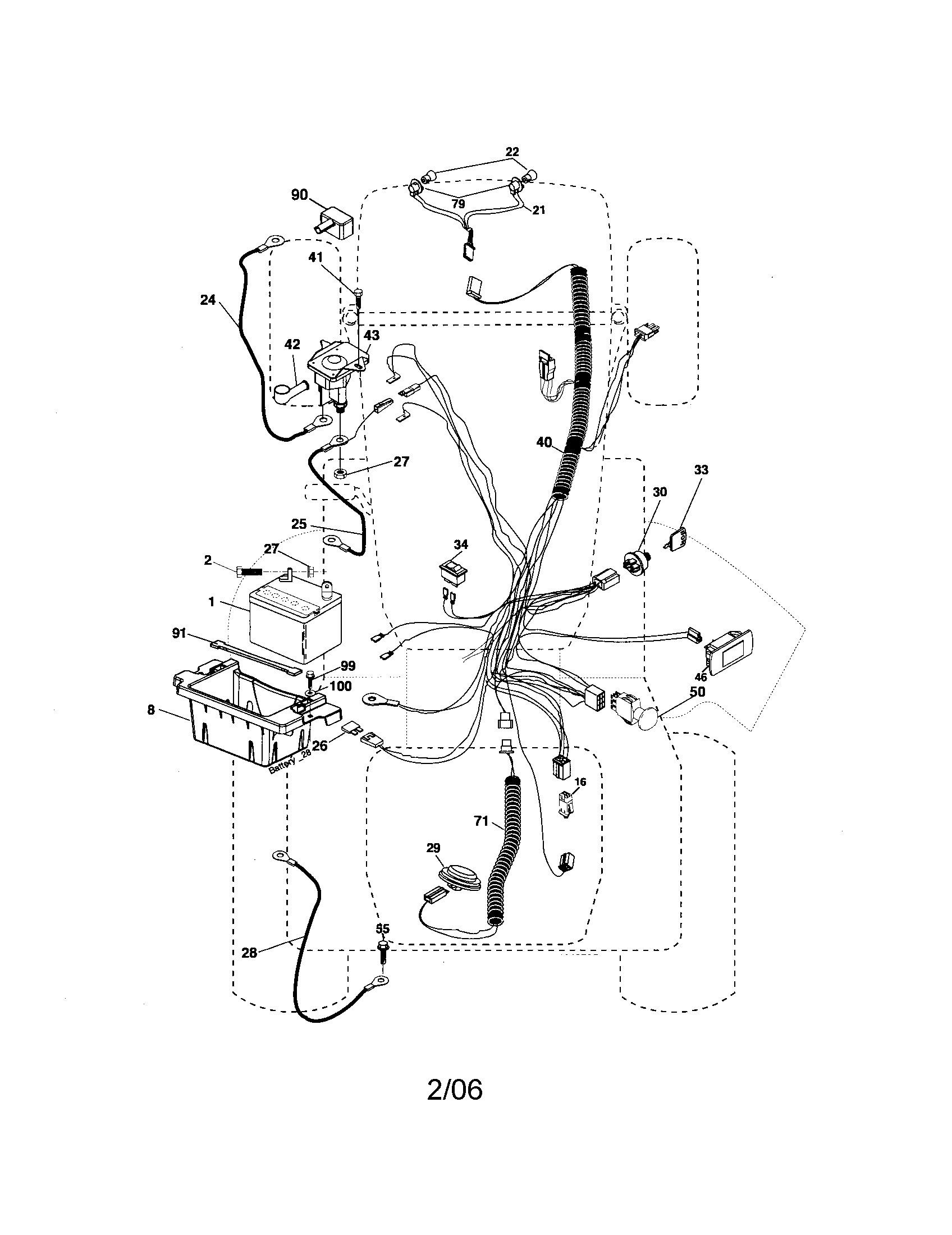 Electrical Diagram and Parts List for 917276861  Craftsman Lawn Tractor