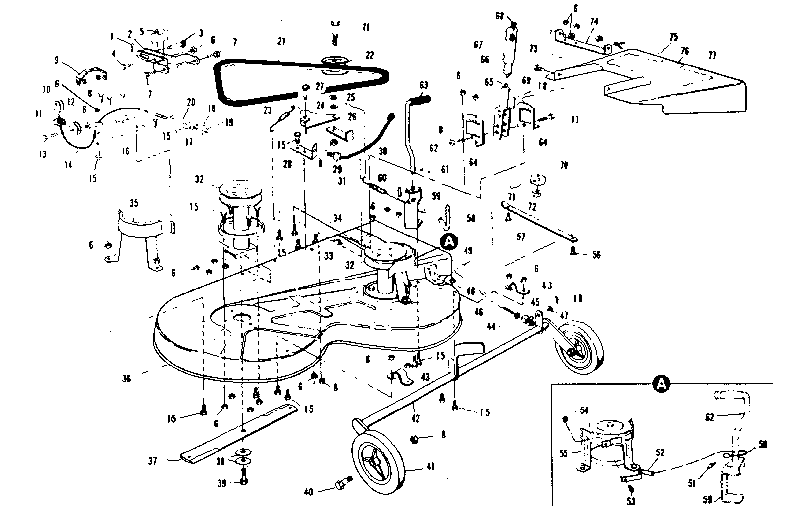 Mower Deck Diagram and Parts List for 536250922  Craftsman Lawn Tractor