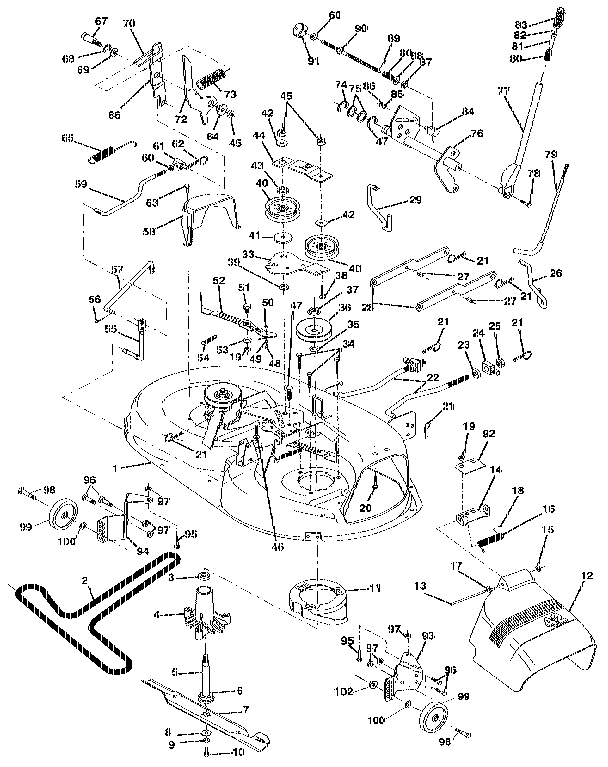 42" Mower Diagram and Parts List for 917258491  Craftsman Lawn Tractor