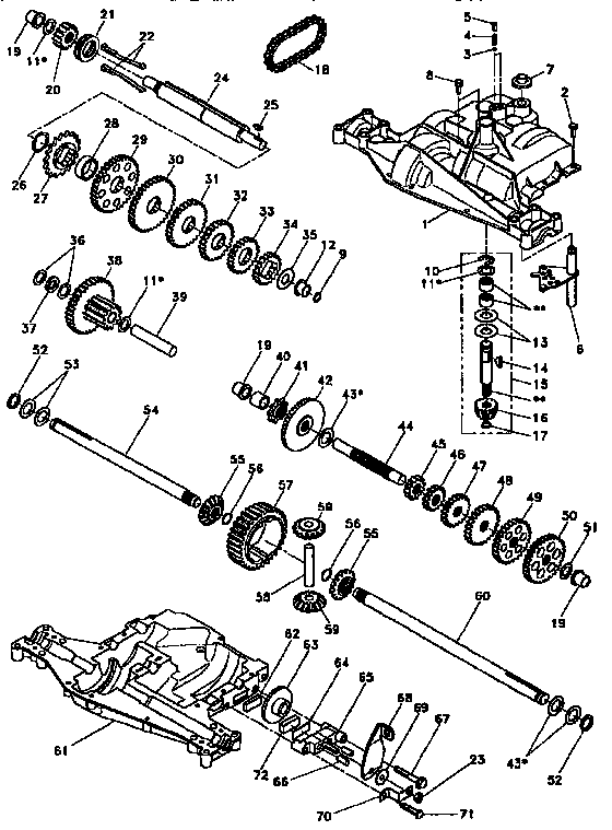 Transaxle 4360-79 (71/917) Diagram and Parts List for 917256510  Craftsman Lawn Tractor