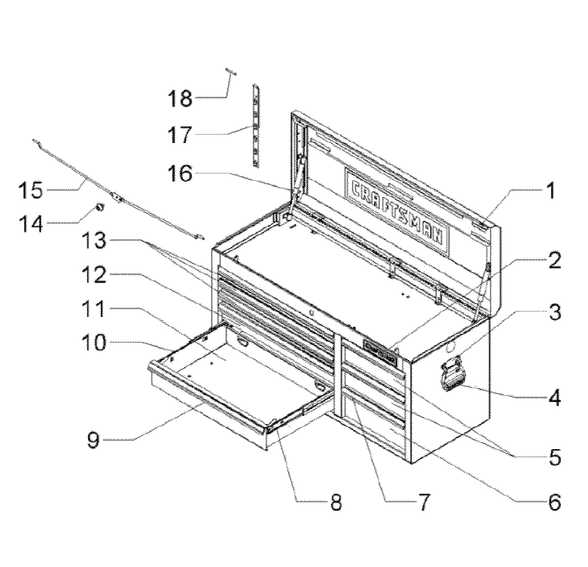Main Assy Diagram and Parts List for 706586230  Craftsman Tool Stand & Cart