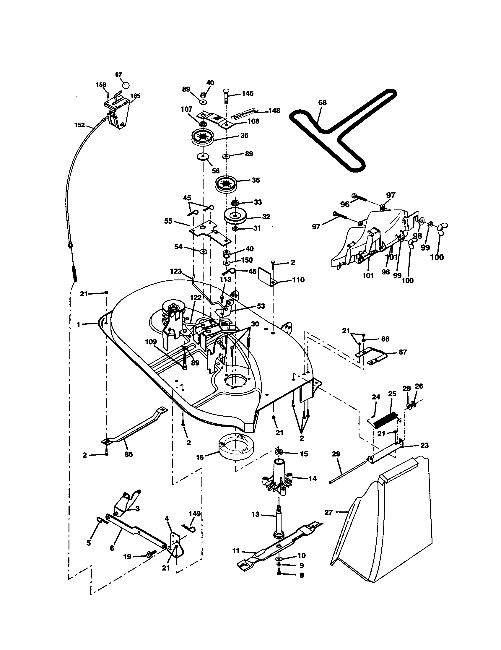 Mower Diagram and Parts List for 917277320  Craftsman Lawn Tractor
