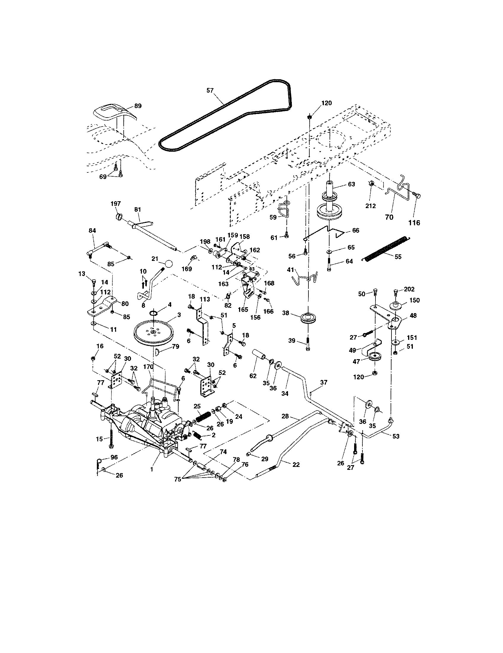 Ground Drive Diagram and Parts List for 917273811  Craftsman Lawn Tractor