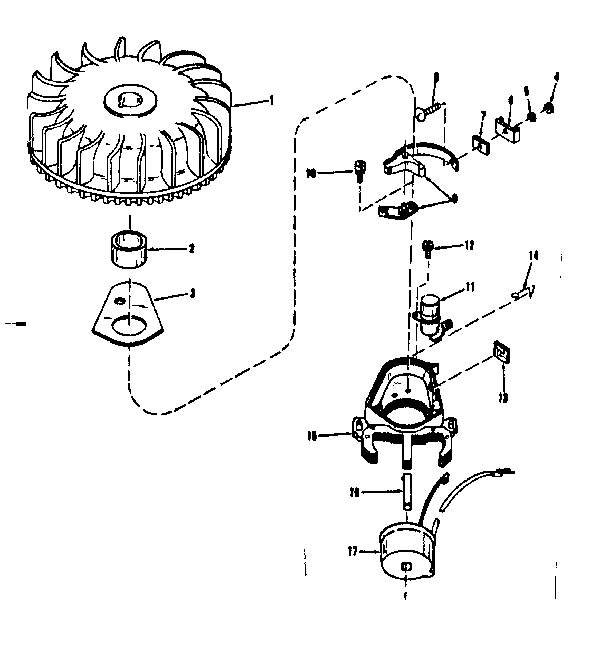 Magneto (wico Fw-2640) Diagram and Parts List for 143104050  Craftsman Engine