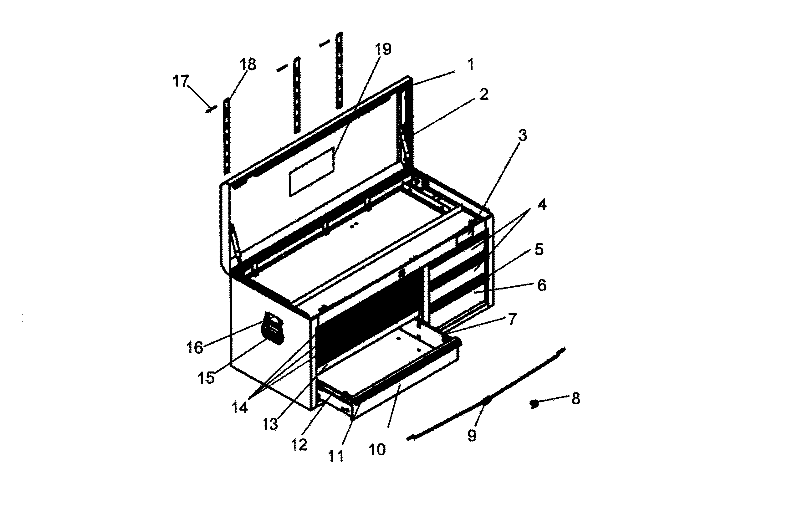 Tool Chest Diagram and Parts List for 706452590  Craftsman Tool Stand & Cart