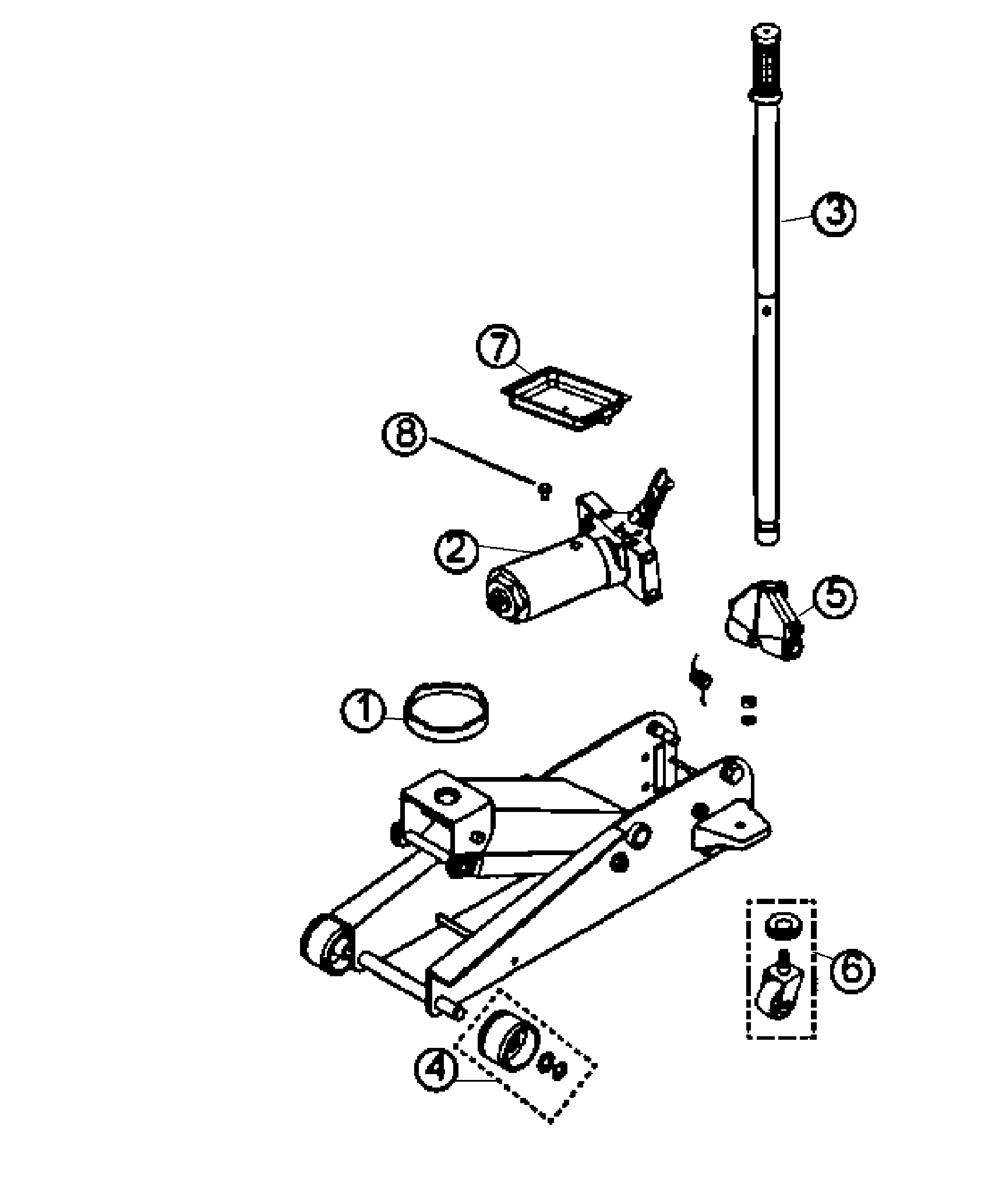Jack Parts Diagram and Parts List for 21450156  Craftsman Jack