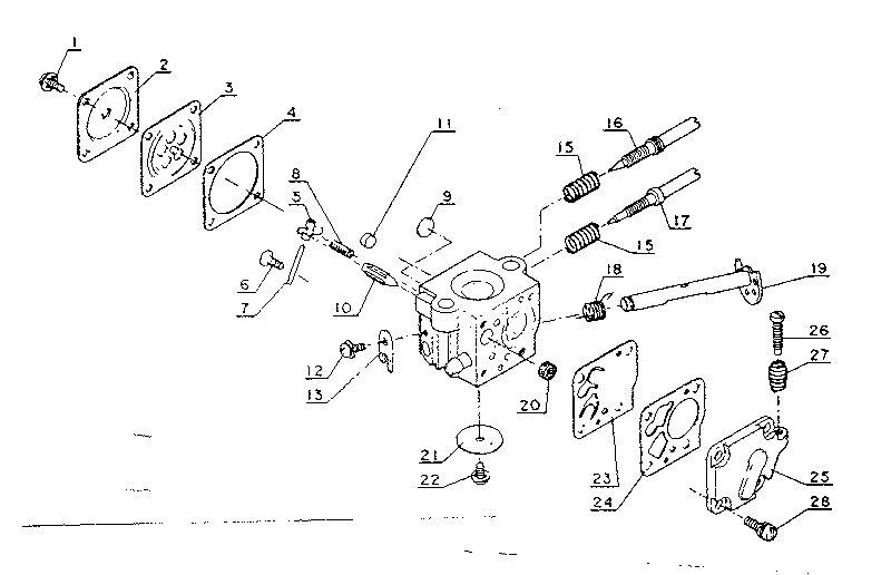 Carburetor Diagram and Parts List for 271358240  Craftsman Trimmer