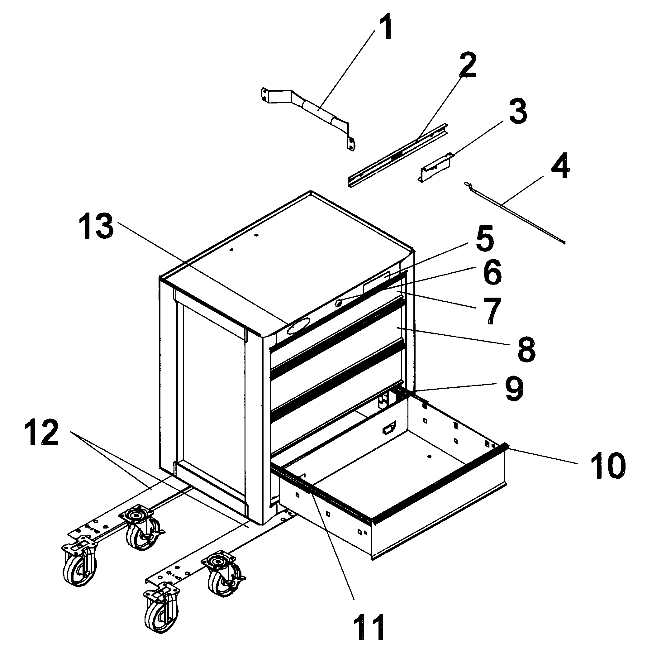 Tool Chest Diagram and Parts List for 706877510  Craftsman Tool Stand & Cart
