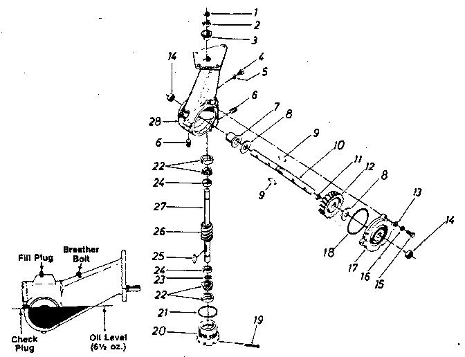 Transmission Assembly 717-0304 Diagram and Parts List for 247298711  Craftsman Tiller