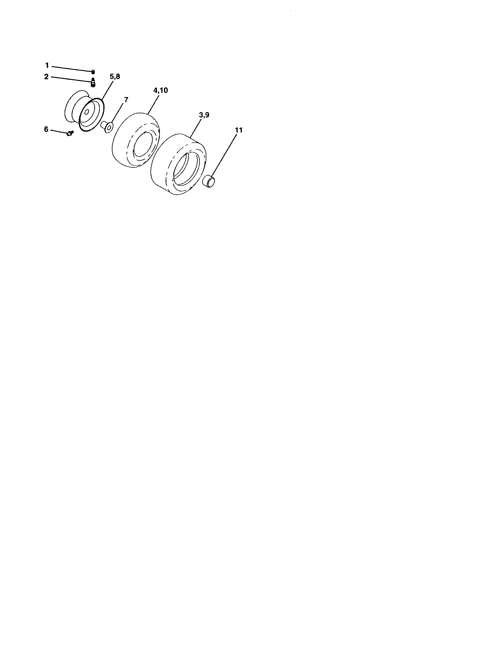 Wheels And Tires Diagram and Parts List for 917273261  Craftsman Lawn Tractor