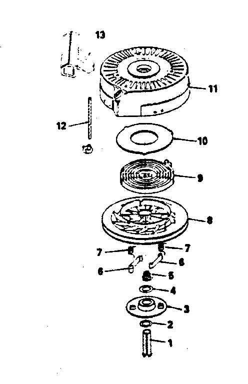 Rewind Starter No. 590621 Diagram and Parts List for 143374142  Craftsman Engine