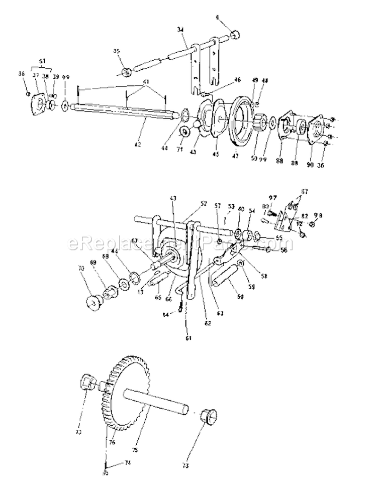 Page B Diagram and Parts List for 768884800  Craftsman Snow Blower