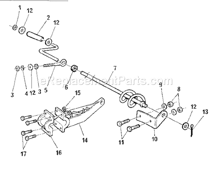 Crank Assembly Diagram and Parts List for 768884800  Craftsman Snow Blower