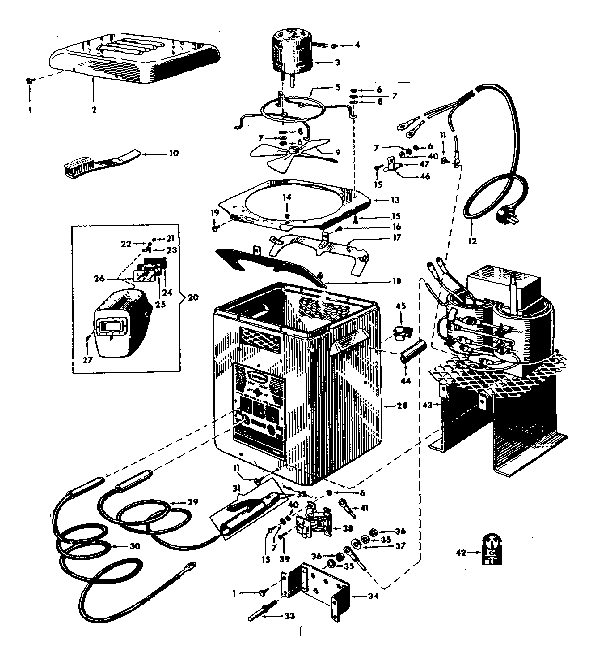 Unit Diagram and Parts List for 11320231  Craftsman Welder