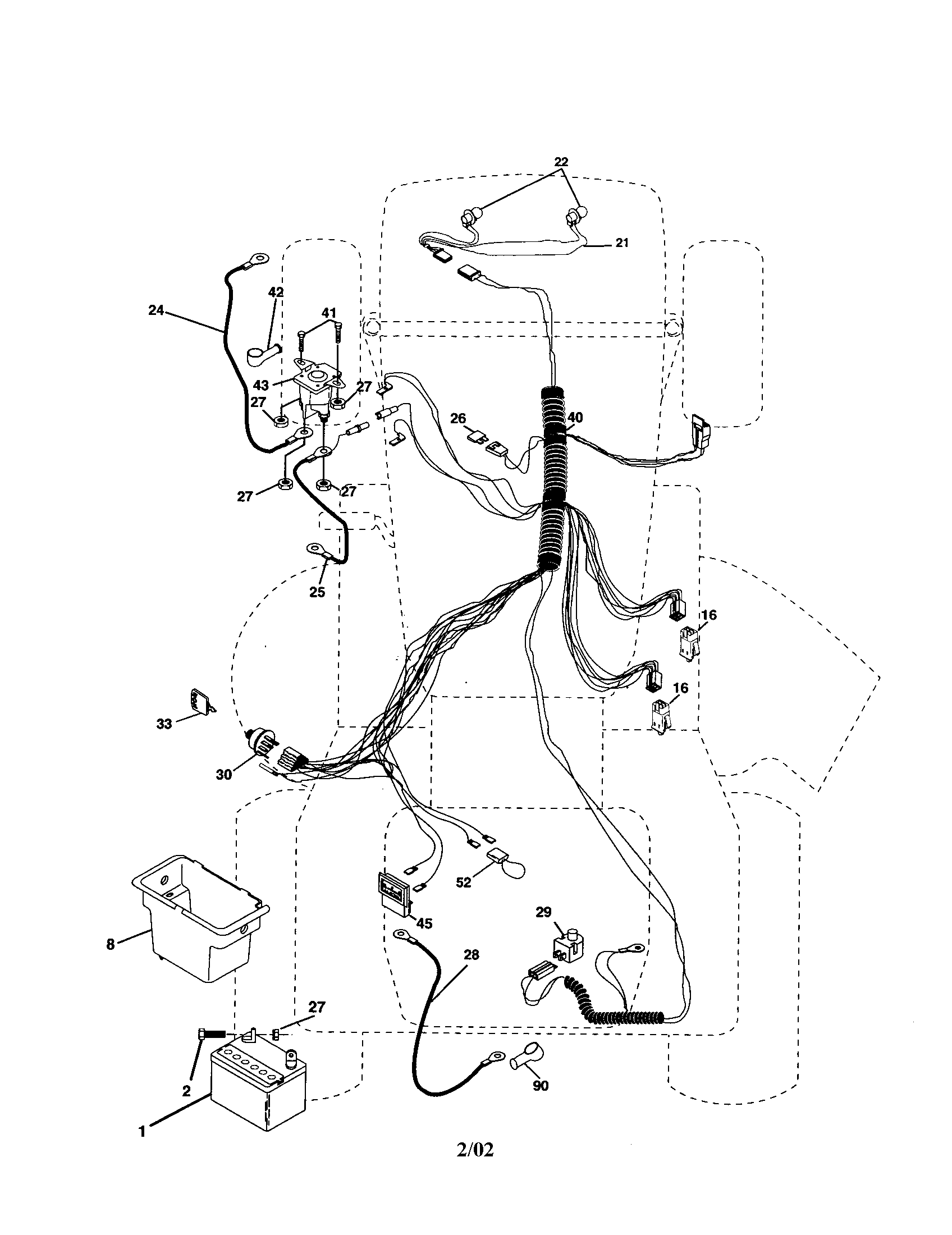 Electrical Diagram and Parts List for 917277040  Craftsman Lawn Tractor