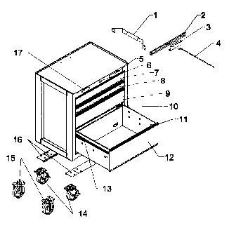 Cabinet Parts Diagram and Parts List for 706596482  Craftsman Tool Stand & Cart