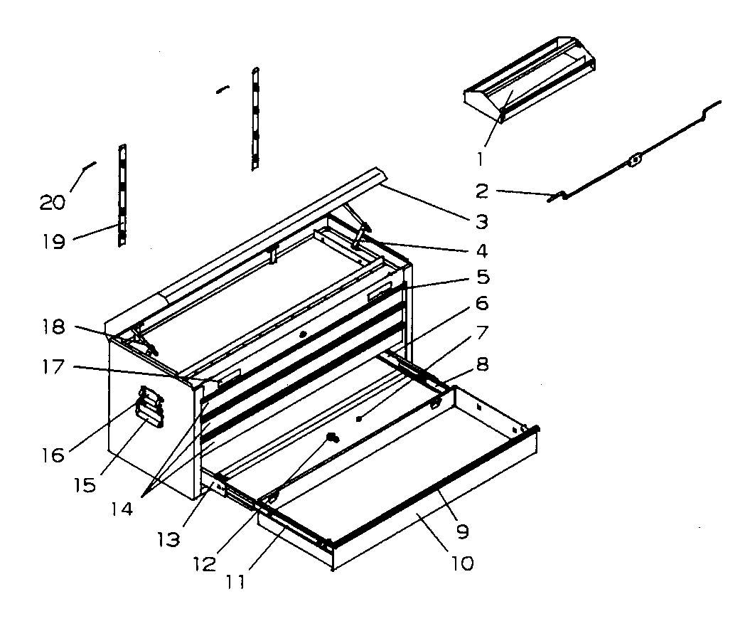Tool Chest Diagram and Parts List for 706593860  Craftsman Tool Stand & Cart