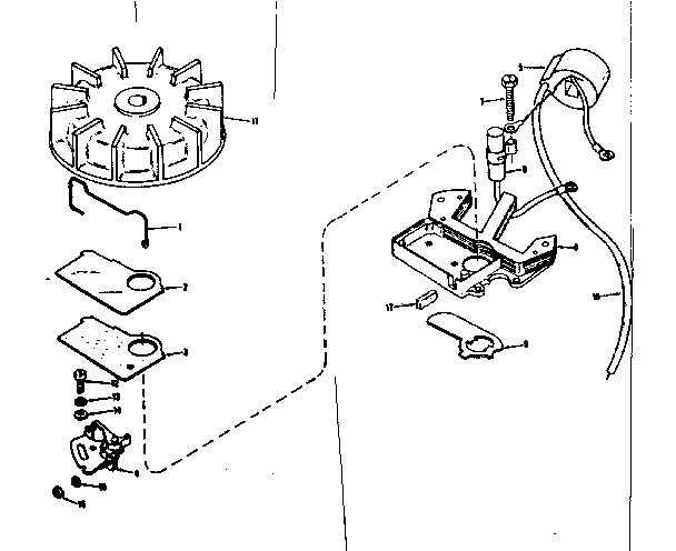 Magneto No. 610654 Diagram and Parts List for 91762802  Craftsman Chainsaw