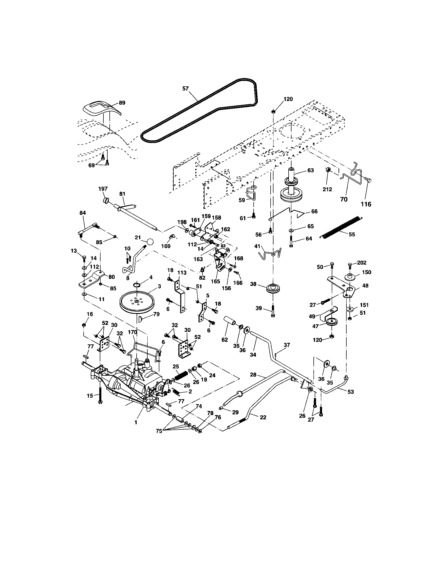 Ground Drive Diagram and Parts List for 917273756  Craftsman Lawn Tractor