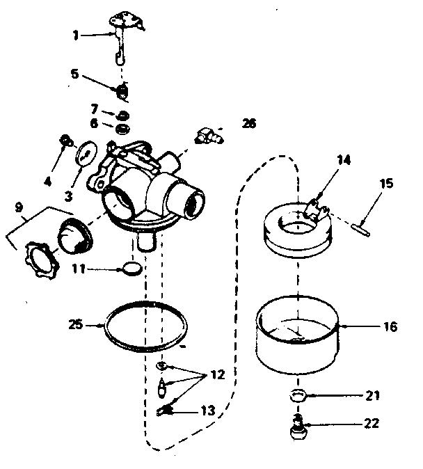 Carburetor No. 632387 Diagram and Parts List for 143384082  Craftsman Engine