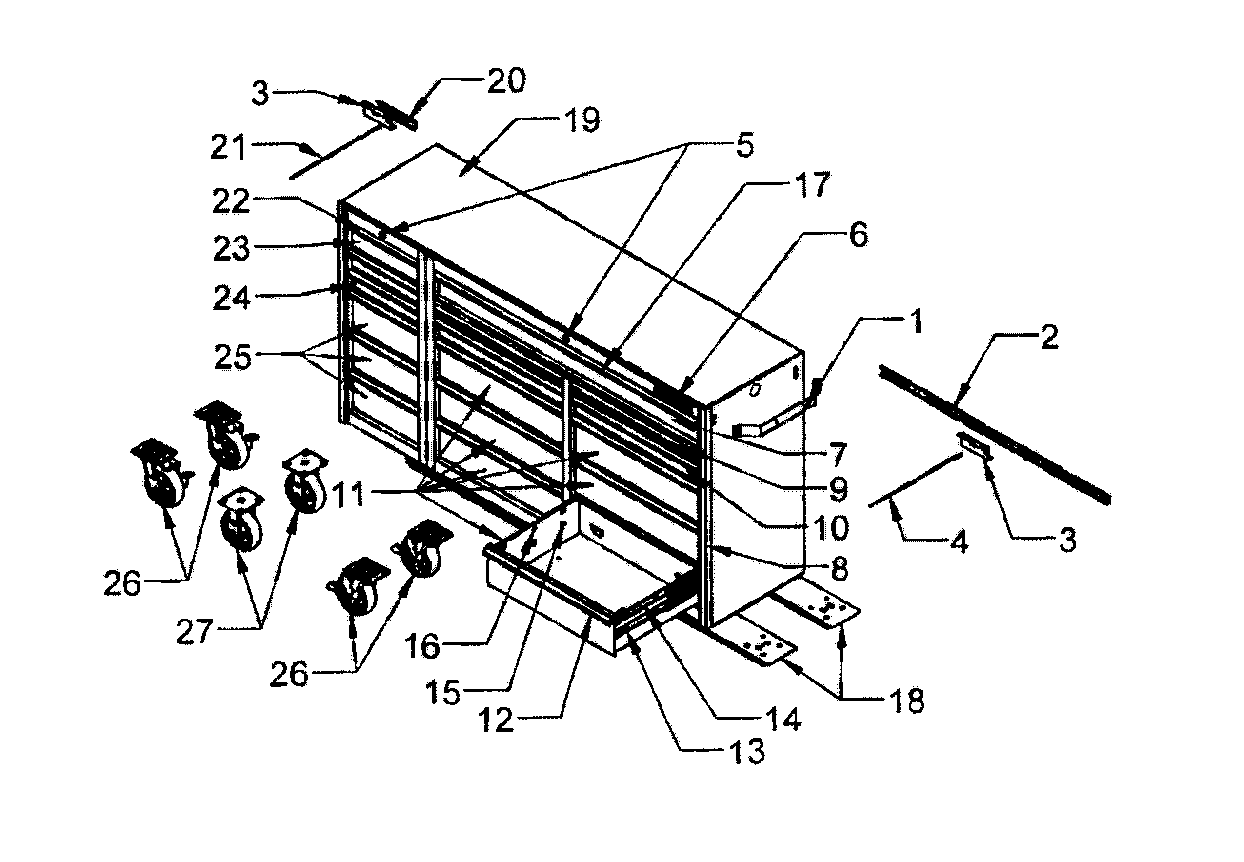 Tool Chest Diagram and Parts List for 706449611  Craftsman Tool Stand & Cart