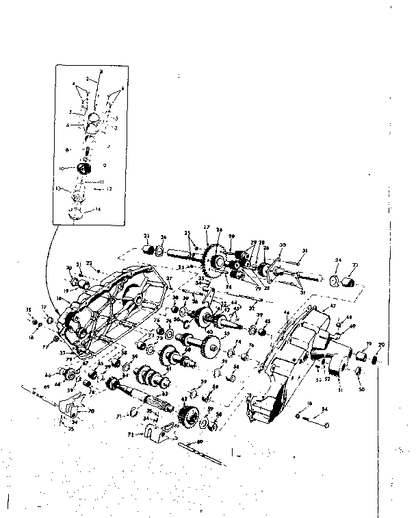 Transaxle Diagram and Parts List for 91725520  Craftsman Lawn Tractor
