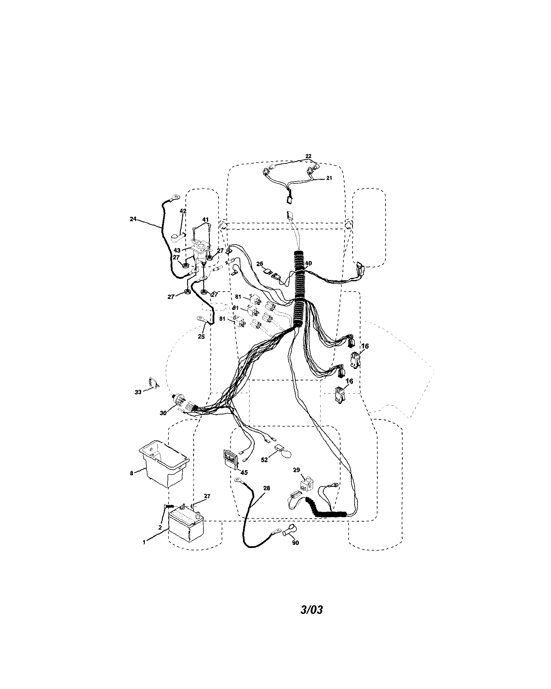 Electrical Diagram and Parts List for 917273131  Craftsman Lawn Tractor