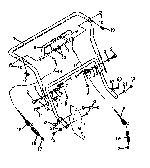 Handle Assembly Diagram and Parts List for 536886360  Craftsman Snow Blower
