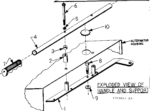 Handle And Support Diagram and Parts List for 580320041  Craftsman Engine