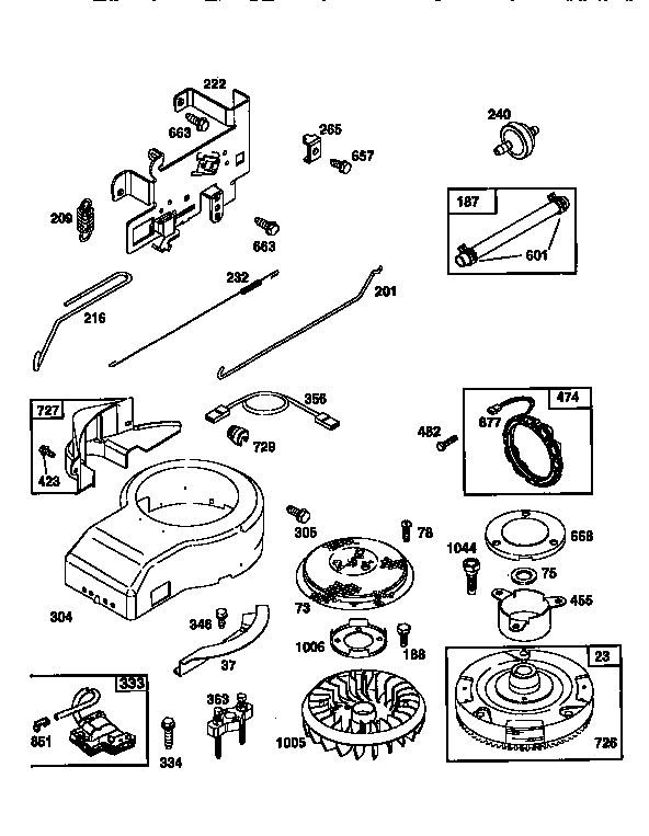 Engine 28r707-0637-a1 (71,500) Diagram and Parts List for 50028R707-0637-A1  Craftsman Engine