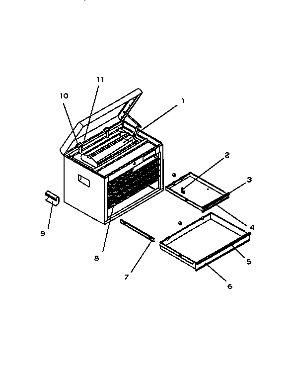 Unit Parts Diagram and Parts List for 706657752  Craftsman Tool Stand & Cart