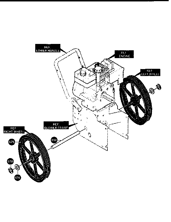 Wheel Assembly Diagram and Parts List for 84728  Craftsman Snow Blower