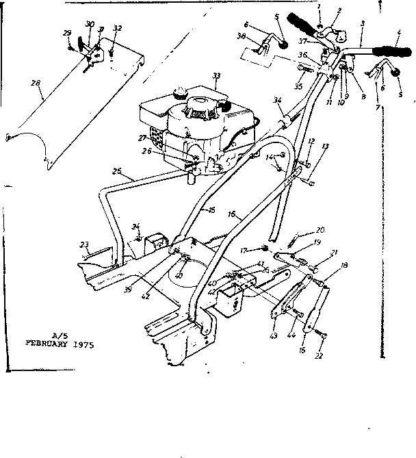 Handle Assembly Diagram and Parts List for 24788112  Craftsman Lawn Mower