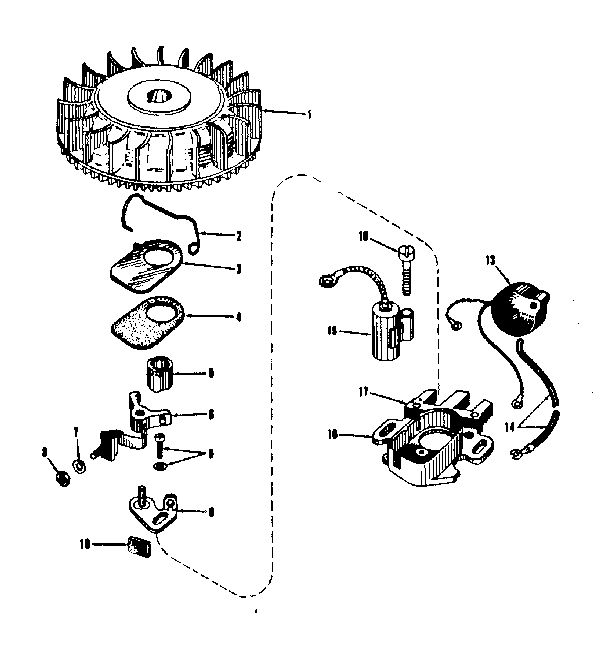 Magneto.(phelon F-3220-g) Diagram and Parts List for 14317350  Craftsman Engine