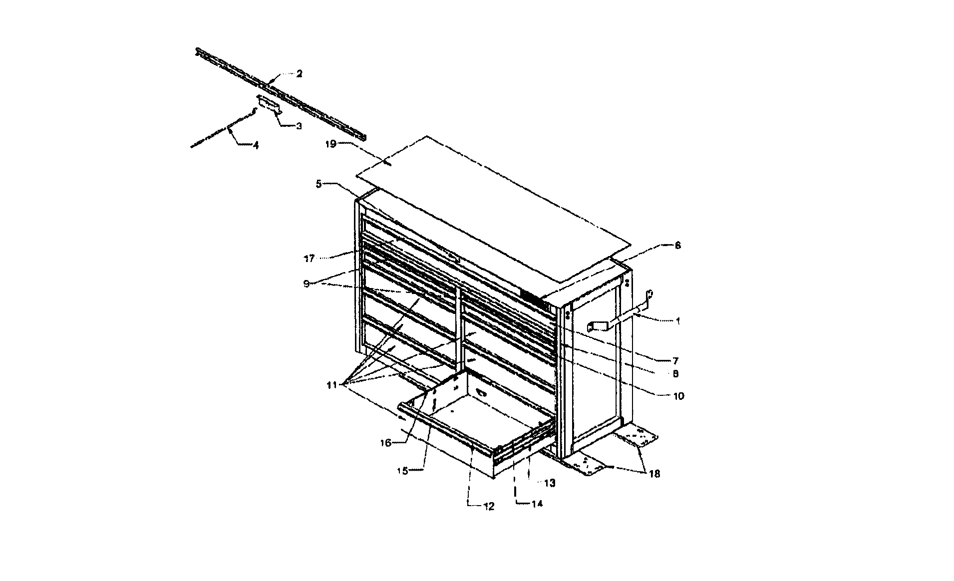 Tool Chest Diagram and Parts List for 706407751  Craftsman Tool Stand & Cart