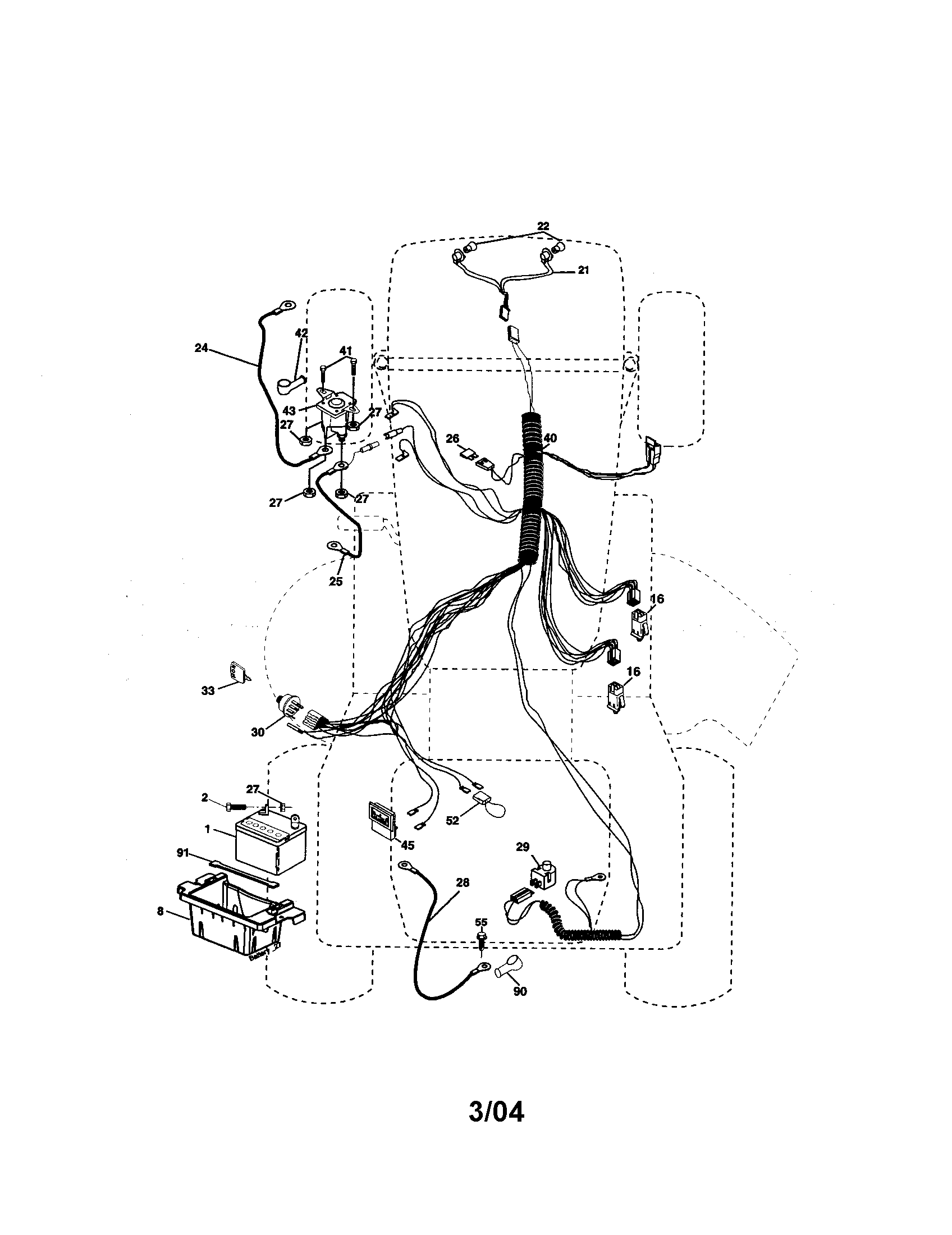 Electrical Diagram and Parts List for 917273522  Craftsman Lawn Tractor
