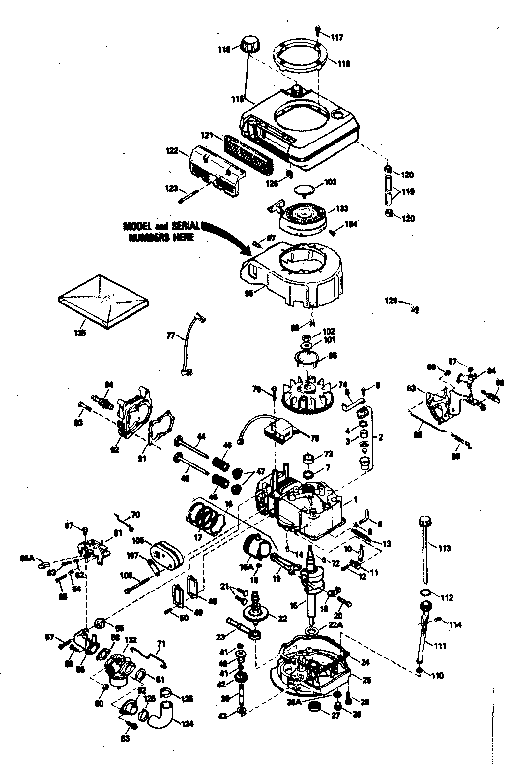 Engine Diagram and Parts List for 143384412  Craftsman Engine