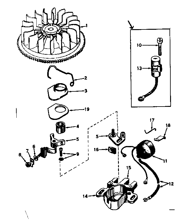 Magneto No. 610694 Diagram and Parts List for 143556022  Craftsman Engine