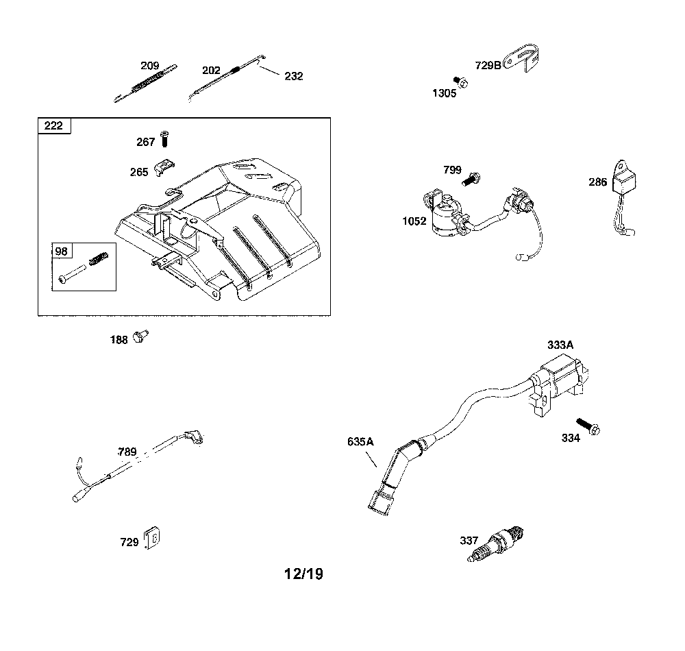 Air cleaner/alternator/armature/ignition Diagram and Parts List for CMXGGAS030790  Craftsman Generator