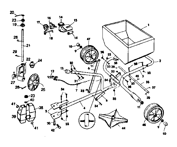 Replacement Parts Diagram and Parts List for 610243941  Craftsman Tool Stand & Cart