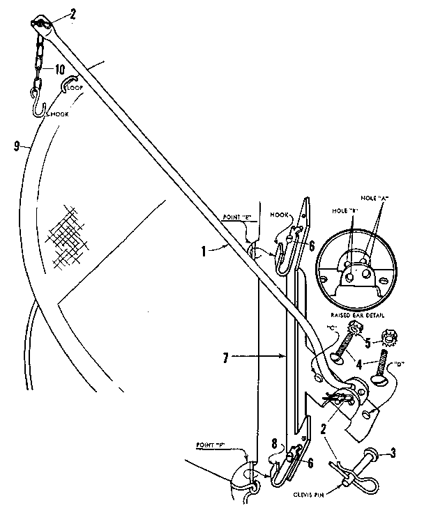 Catcher Mounting Bracket Diagram and Parts List for 13191360  Craftsman Lawn Mower